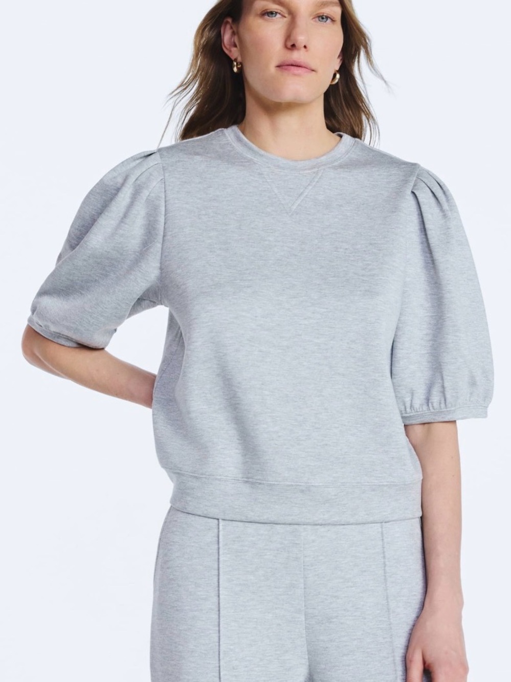 Scoop Women’s Scubaknit Pleated Sleeve Top